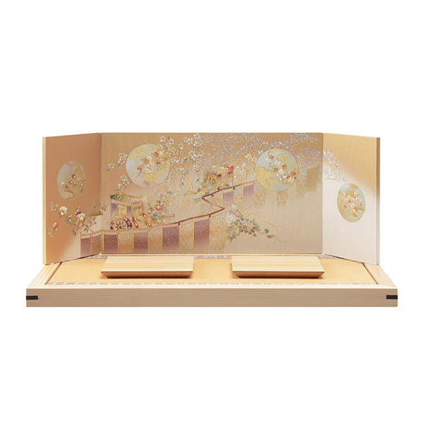 久月　 雛人形　横山薫作 正絹 衣裳着 芥子親王 平飾り 白木 木目 飾り台 久月監製　詳細画像