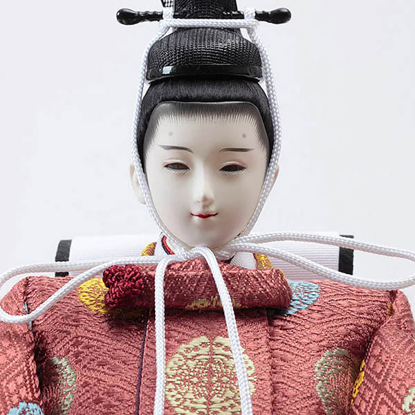 久月　 雛人形　横山薫作 正絹 衣裳着 芥子親王 平飾り 白木 木目 飾り台 久月監製　詳細画像