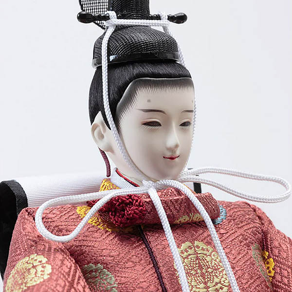久月　 雛人形　横山薫作 正絹 衣裳着 芥子親王 平飾り 白木 木目 飾り台 久月監製　詳細画像