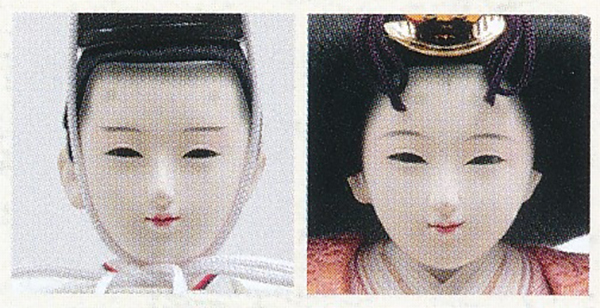 久月　 雛人形　横山薫作 切嵌 衣裳着 小三五親王 平飾り 白木 木目 飾り台 久月監製　詳細画像