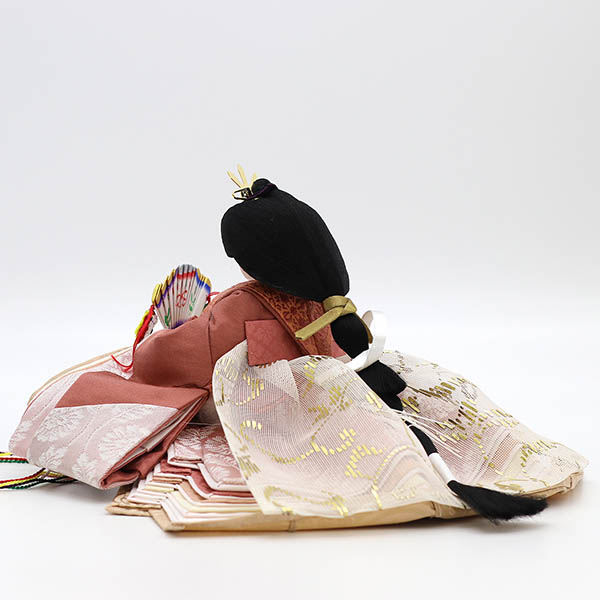 久月　 雛人形　横山薫作 切嵌 衣裳着 小三五親王 平飾り 白木 木目 飾り台 久月監製　詳細画像