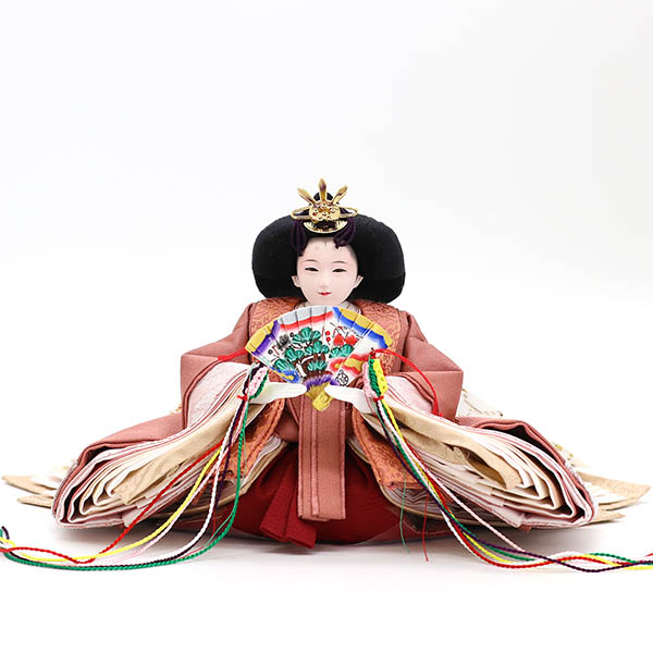 久月　 雛人形　横山薫作 切嵌 衣裳着 小三五親王 平飾り 白木 木目 飾り台 久月監製　詳細画像