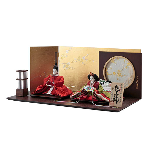 久月　 雛人形　清水久遊作 正絹唐織 衣裳着 三五親王 平飾り 久月監製　詳細画像