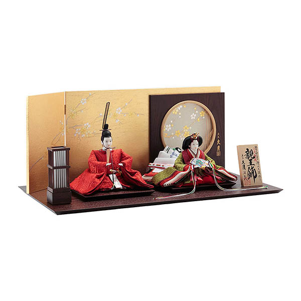 久月　 雛人形　清水久遊作 正絹唐織 衣裳着 三五親王 平飾り 久月監製　詳細画像