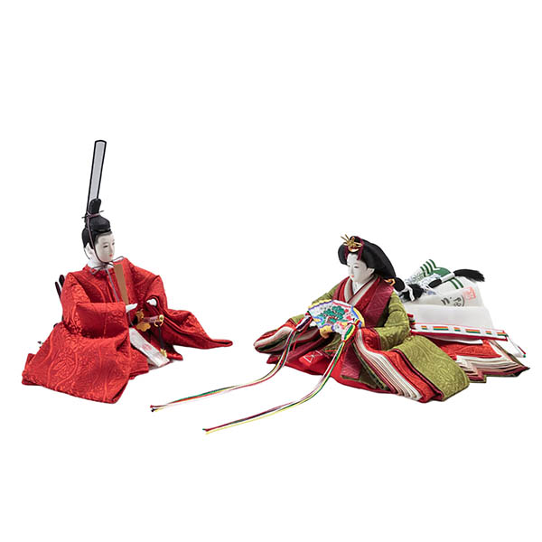 久月　 雛人形　清水久遊作 正絹唐織 衣裳着 三五親王 平飾り 久月監製　詳細画像