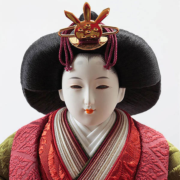 久月　 雛人形　清水久遊作 正絹唐織 衣裳着 三五親王 平飾り 久月監製　詳細画像