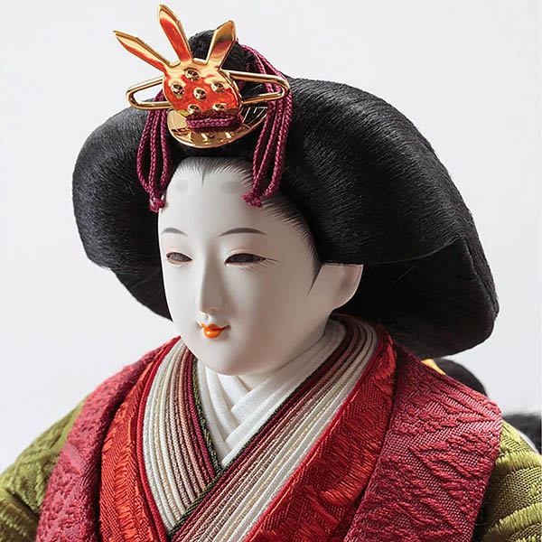 久月　 雛人形　清水久遊作 正絹唐織 衣裳着 三五親王 平飾り 久月監製　詳細画像