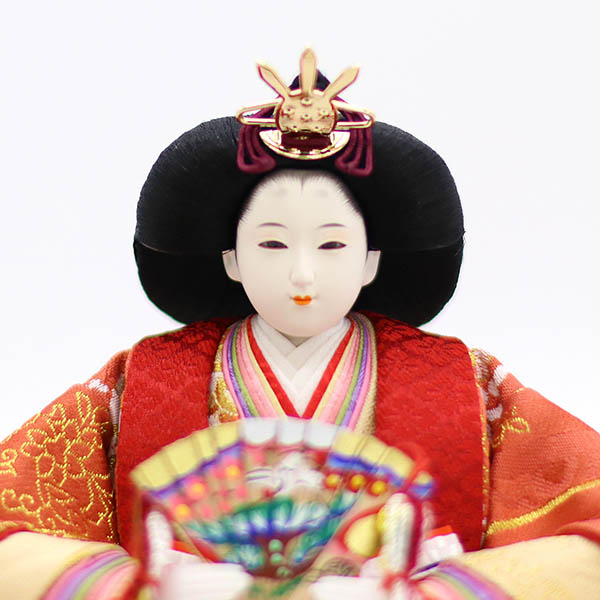 久月　 雛人形　久月作 平安三賢女付 雛の詩 衣裳着 収納三段飾り 京十番親王 芥子官女 五人 駿河古典蒔絵 引き出し式収納箱　詳細画像