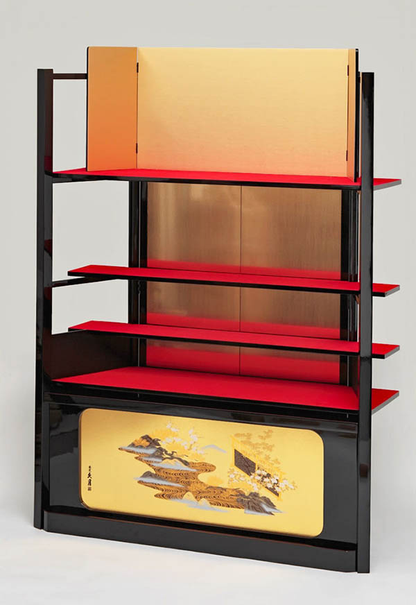 久月　 雛人形　久月作 平安三賢女 歌人付 雛の詩 段織 衣裳着 小十番親王 小三五五人 七人揃い 四段飾り 簡単組み立て 駿河古典蒔絵　詳細画像