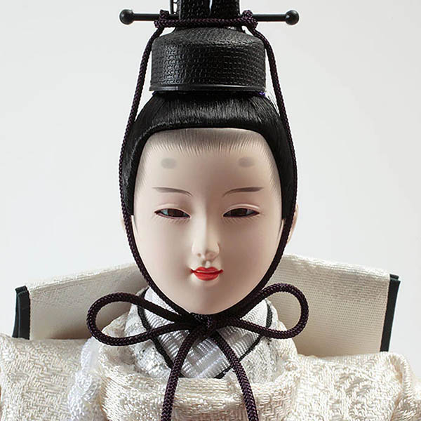 久月　 雛人形　衣裳着 ケース入り 親王飾り 小三五親王 茶木目 花刺繍 アクリルケース　詳細画像