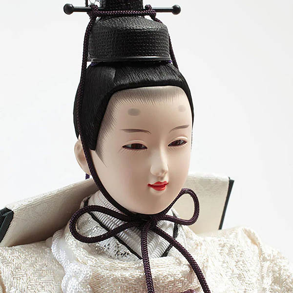 久月　 雛人形　衣裳着 ケース入り 親王飾り 小三五親王 茶木目 花刺繍 アクリルケース　詳細画像