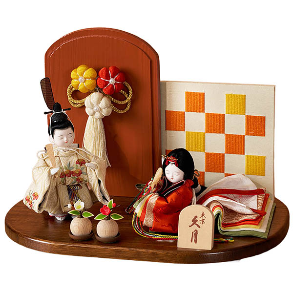 久月　 雛人形　レトロ 刺繍 衣裳着 親王飾り　詳細画像