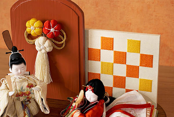 久月　 雛人形　レトロ 刺繍 衣裳着 親王飾り　詳細画像