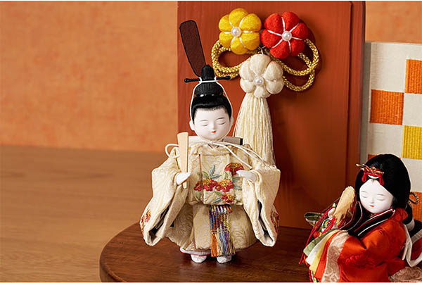 久月　 雛人形　レトロ 刺繍 衣裳着 親王飾り　詳細画像