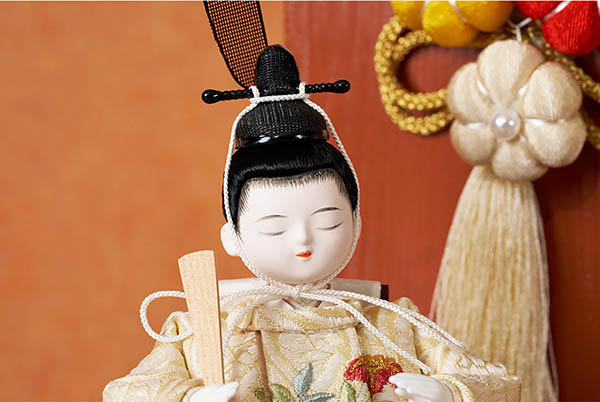 久月　 雛人形　レトロ 刺繍 衣裳着 親王飾り　詳細画像