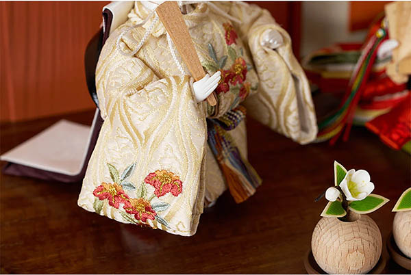 久月　 雛人形　レトロ 刺繍 衣裳着 親王飾り　詳細画像