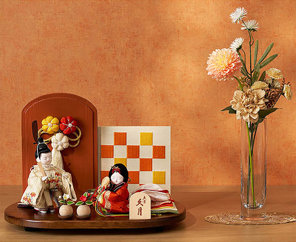 久月　 雛人形　レトロ 刺繍 衣裳着 親王飾り　詳細画像