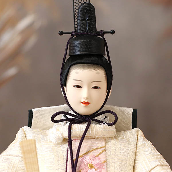 久月　 雛人形　衣裳着 ケース入り 親王飾り 芥子親王 花飾り アクリルケース　詳細画像