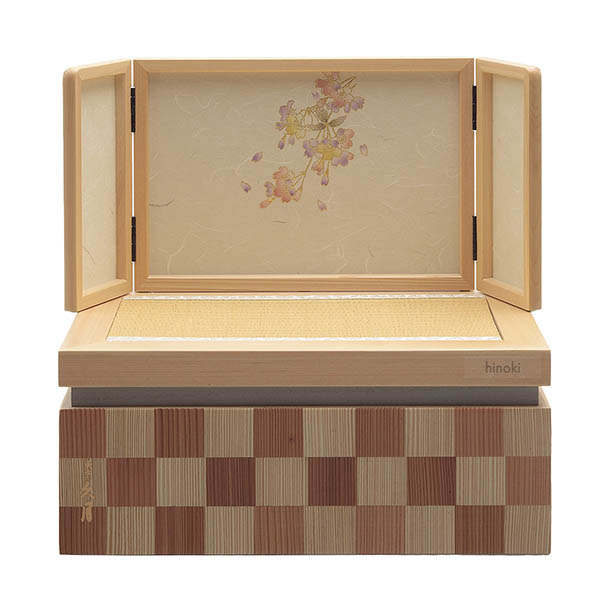 久月　 雛人形　銘木 檜 衣裳着 小芥子親王 収納親王飾り　詳細画像