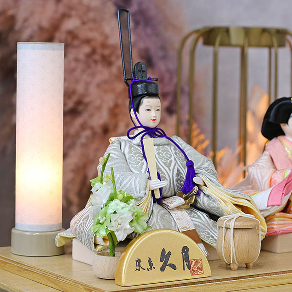 久月　 雛人形　久月 衣裳着 ケース入り 親王飾り 小芥子親王 アクリルケース飾り　詳細画像