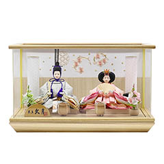 雛人形: 久月 衣裳着 ケース入り 親王飾り 小芥子親王 アクリルケース飾り【6H-KK31】