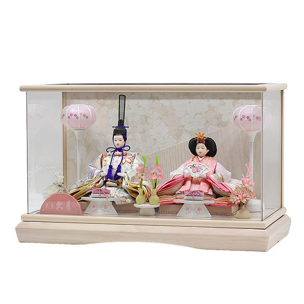 久月　 雛人形　久月 衣裳着 ケース入り 親王飾り 芥子親王 アクリルケース飾り　詳細画像