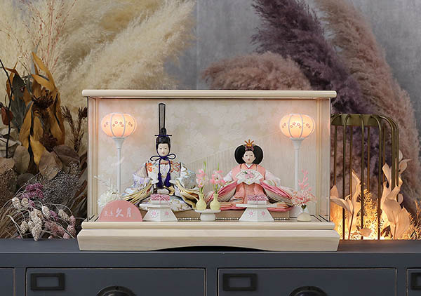 久月　 雛人形　久月 衣裳着 ケース入り 親王飾り 芥子親王 アクリルケース飾り　詳細画像