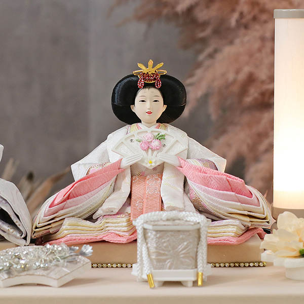 久月　 雛人形　久月 衣裳着 ケース入り 親王飾り 小芥子親王 アクリルケース飾り　詳細画像