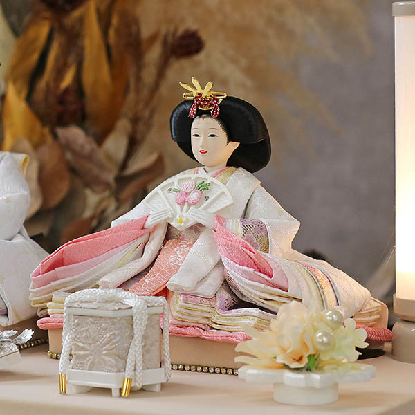 久月　 雛人形　久月 衣裳着 ケース入り 親王飾り 小芥子親王 アクリルケース飾り　詳細画像