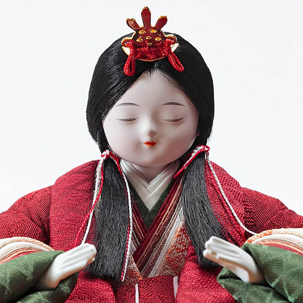 久月　 雛人形　銘木 花梨 正絹 衣裳着 小芥子親王 収納親王飾り　詳細画像