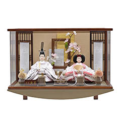 雛人形: 久月 衣裳着 ケース入り 親王飾り 小三五親王 アクリルケース飾り【6H-KK58-Z】