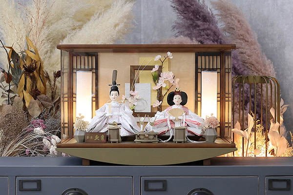 久月　 雛人形　久月 衣裳着 ケース入り 親王飾り 小三五親王 アクリルケース飾り　詳細画像