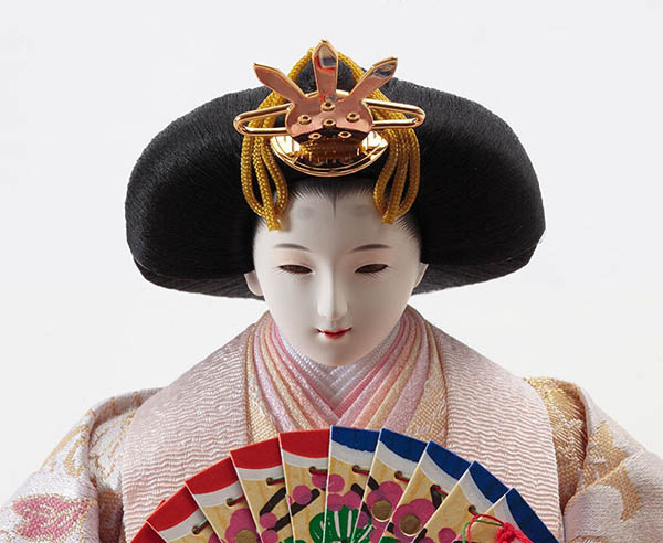 久月　 雛人形　衣裳着 ケース入り 親王飾り 芥子親王 つまみ細工 花飾り アクリルケース　詳細画像