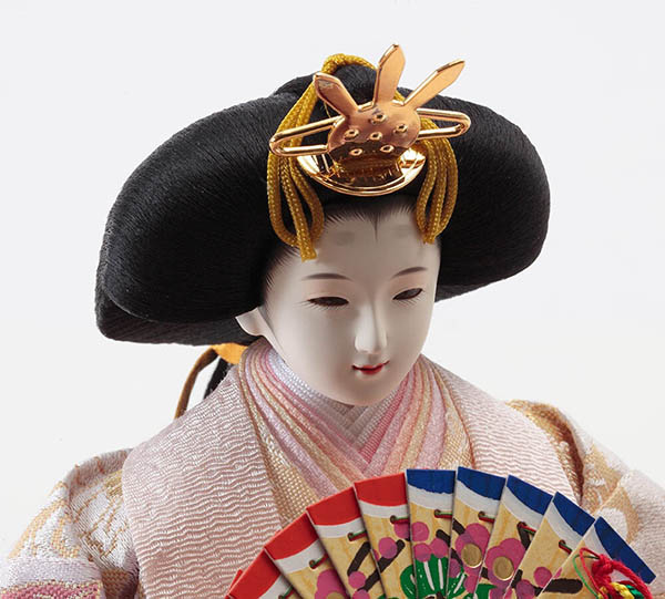 久月　 雛人形　衣裳着 ケース入り 親王飾り 芥子親王 つまみ細工 花飾り アクリルケース　詳細画像