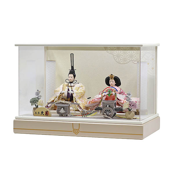 久月　 雛人形　久月 衣裳着 ケース入り 親王飾り 芥子親王 アクリルケース飾り　詳細画像