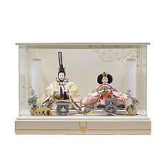 雛人形: 久月 衣裳着 ケース入り 親王飾り 芥子親王 アクリルケース飾【6H-KK50-Z】り