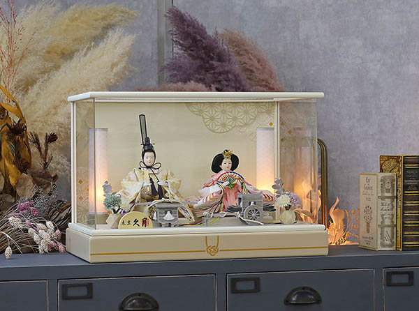 久月　 雛人形　久月 衣裳着 ケース入り 親王飾り 芥子親王 アクリルケース飾り　詳細画像