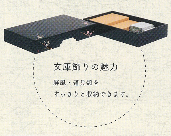 久月　 雛人形　久月作 着付 二世光匠 新松風 梅枝 正絹 衣裳着 京十三番親王 文庫飾り 茶毛氈付き　詳細画像