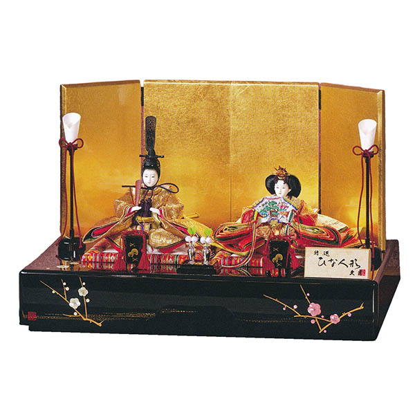 久月作 着付 二世光匠 新松風 梅枝 正絹 衣裳着 京十三番親王 文庫飾り 茶毛氈付き 【D-9】