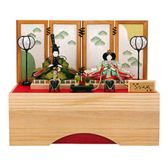 雛人形: 久月作 着付 二世光匠 色舞 若松 衣裳着 京十三番親王 収納親王飾り 【D-11】