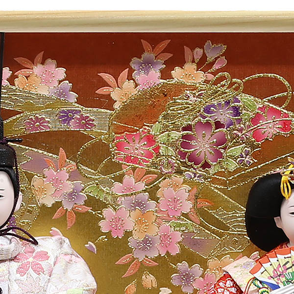 久月　 雛人形　衣裳着 ケース入り 親王飾り 小三五親王 白木 木目 ガラスケース　詳細画像