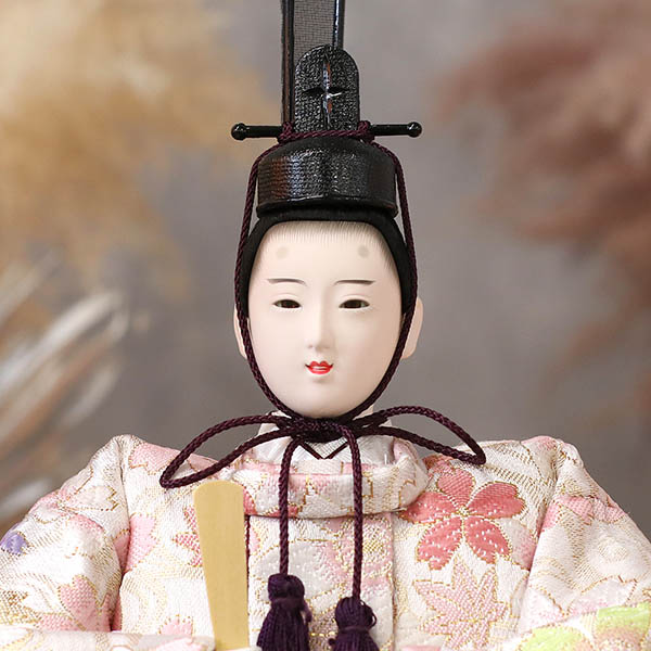 久月　 雛人形　衣裳着 ケース入り 親王飾り 小三五親王 白木 木目 ガラスケース　詳細画像