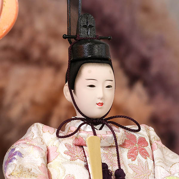 久月　 雛人形　衣裳着 ケース入り 親王飾り 小三五親王 白木 木目 ガラスケース　詳細画像