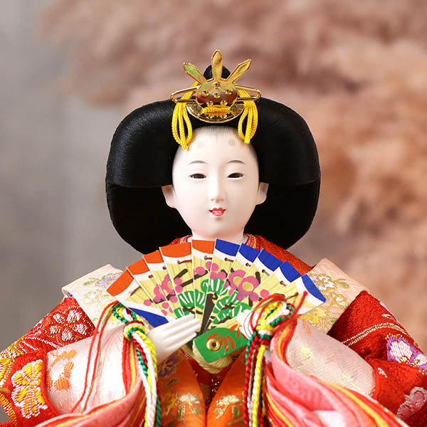 久月　 雛人形　衣裳着 ケース入り 親王飾り 小三五親王 白木 木目 ガラスケース　詳細画像