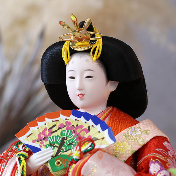 久月　 雛人形　衣裳着 ケース入り 親王飾り 小三五親王 白木 木目 ガラスケース　詳細画像