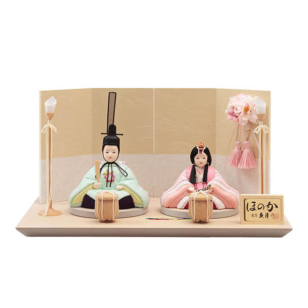 久月作 ほのか 木目込み 新井久夫 芽依雛 親王飾り 刺繍 【4HR-M56-Z】