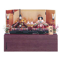 雛人形: 平安桂甫作 正絹 有職 黄櫨染 衣裳着 京十三番親王 収納親王飾り 久月監製 【D-75】