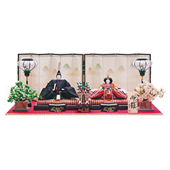 雛人形: 平安弌峰作 正絹 衣裳着 京六番親王 平飾り 久月監製 【D-76】