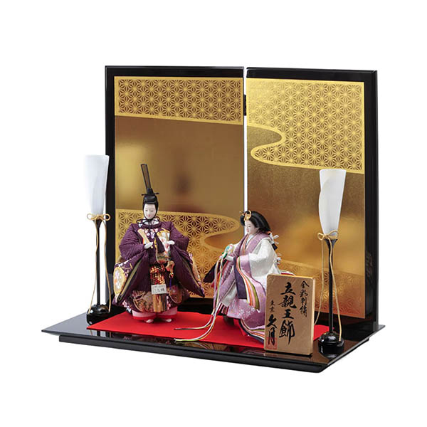 久月　 雛人形　衣裳着 金彩刺繍 三五親王 立親王飾り　詳細画像