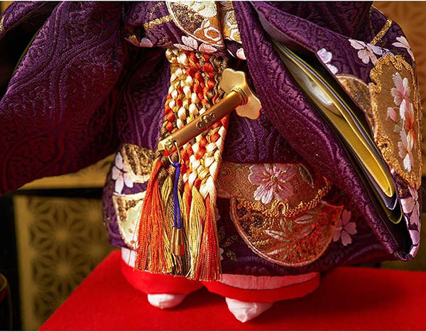 久月　 雛人形　衣裳着 金彩刺繍 三五親王 立親王飾り　詳細画像